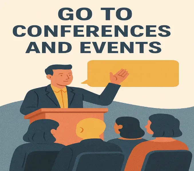 go to conferences and events