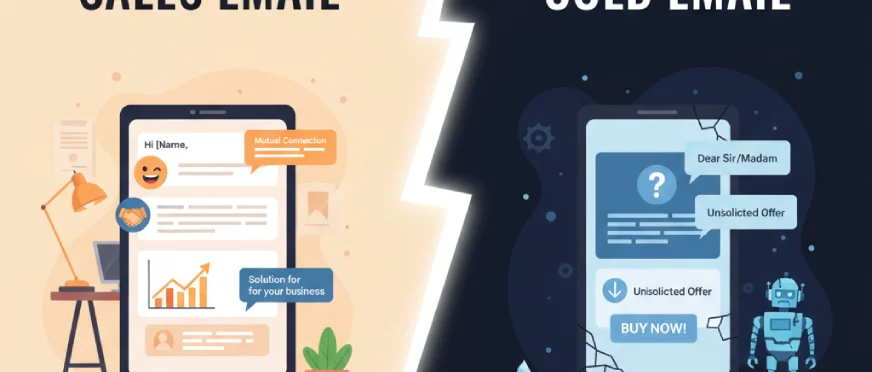 SALES email vs cold email